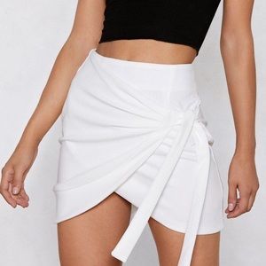 White Nasty Gal wrap skirt